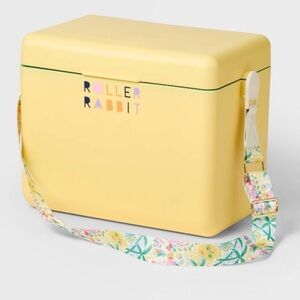Roller Rabbit Pastel Yellow Cooler with Floral Strap